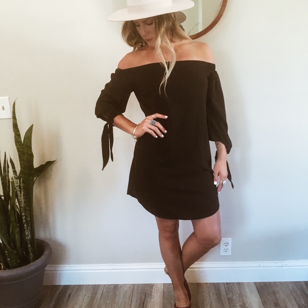 Black off the shoulder dress